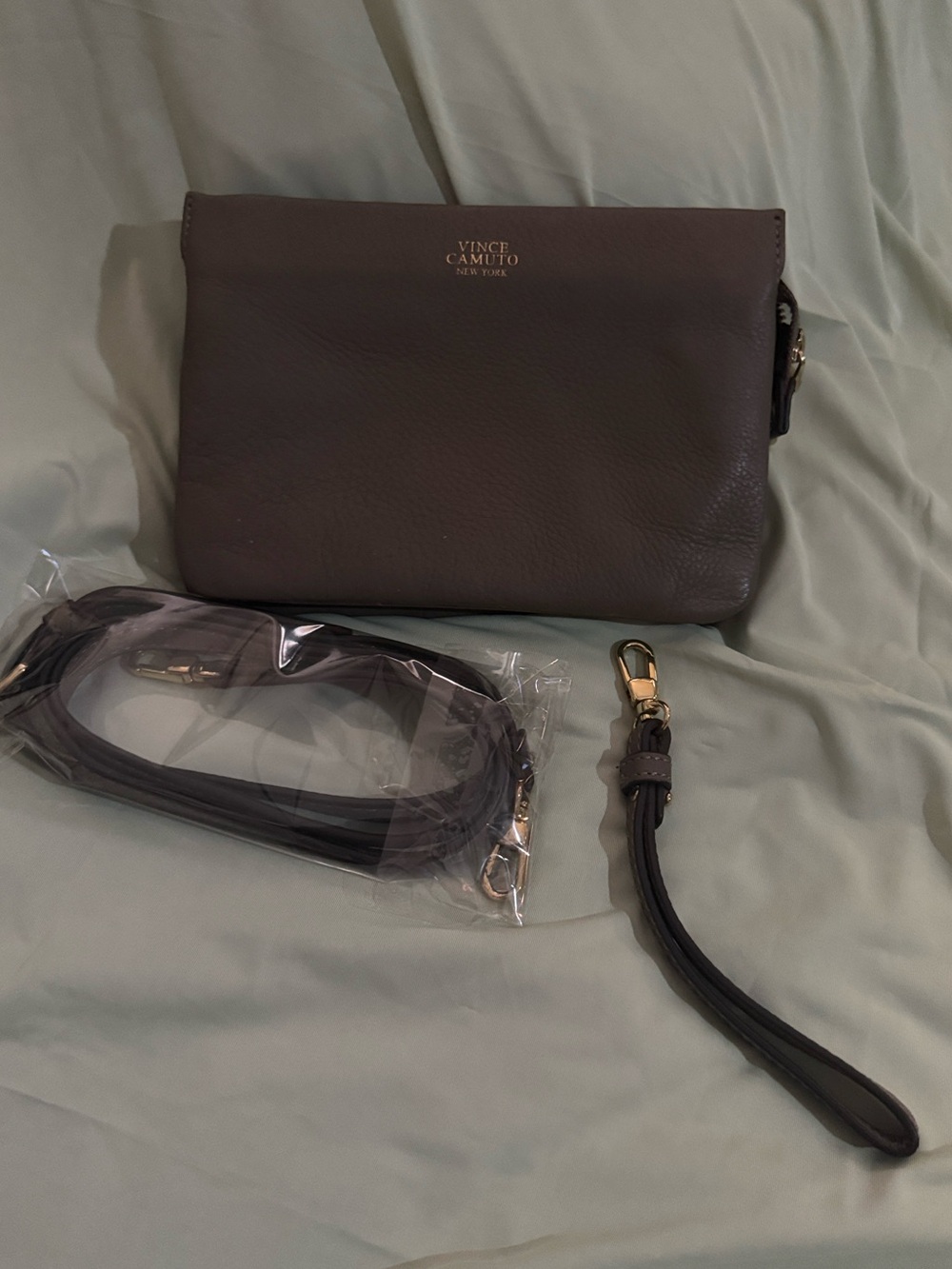 Vince Camuto Leather Wristlet/crossbody - Taupe